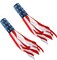 2 Pack American Flag Windsock, 4th of July Patriotic Decorations, Embroidered Stars - Fade Resistant Patriotic Wind Socks 40 Inch